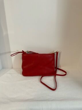 Madewell Puffer Red Cow Leather Crossbody Bag